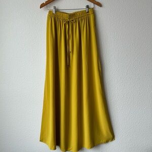 Zara Mustard Yellow Maxi Skirt with side slit
